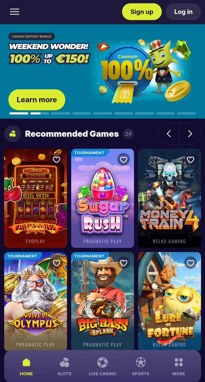 Visit the official Casinoin page to download on iOS.